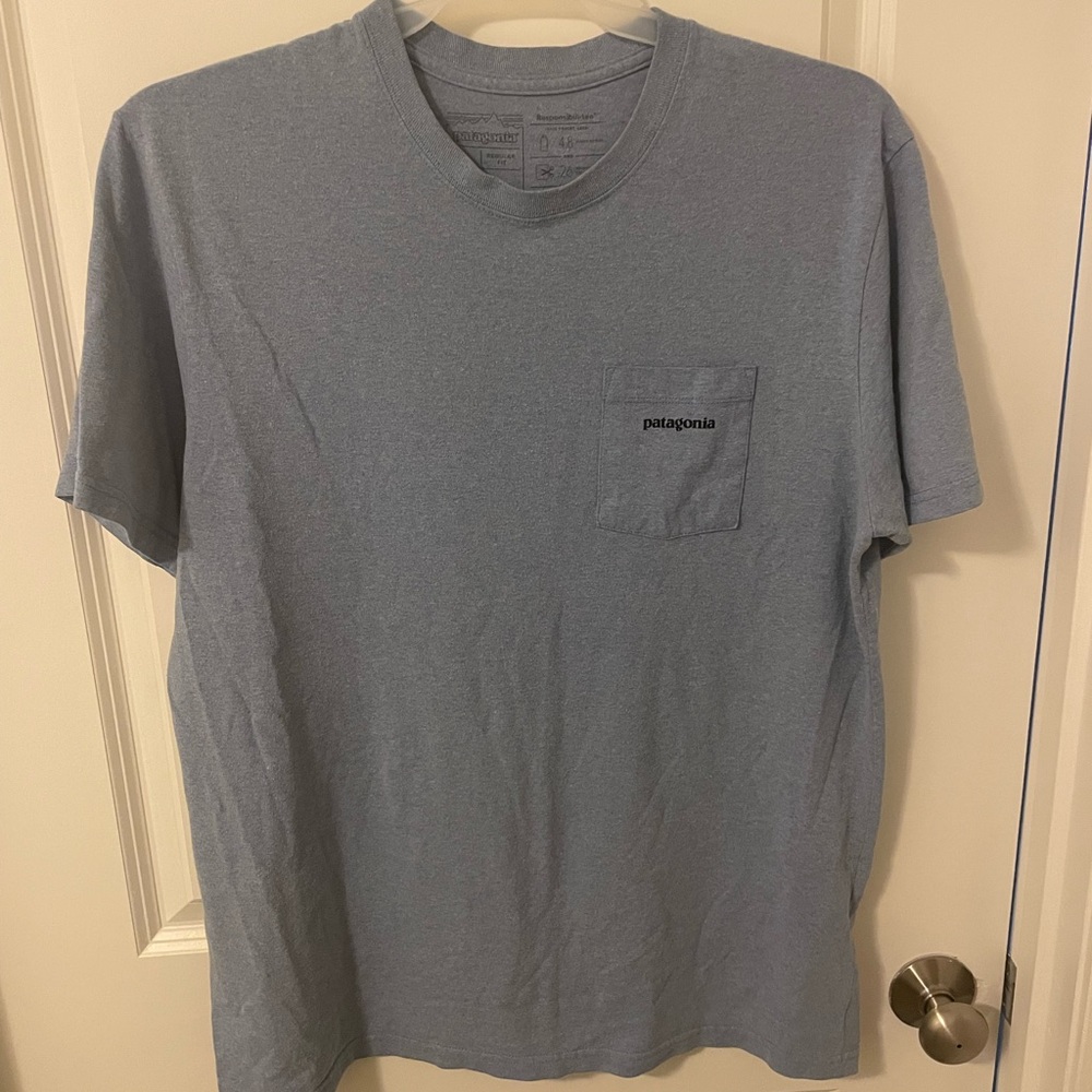 Patagonia Men's Light Blue Pocket Tee